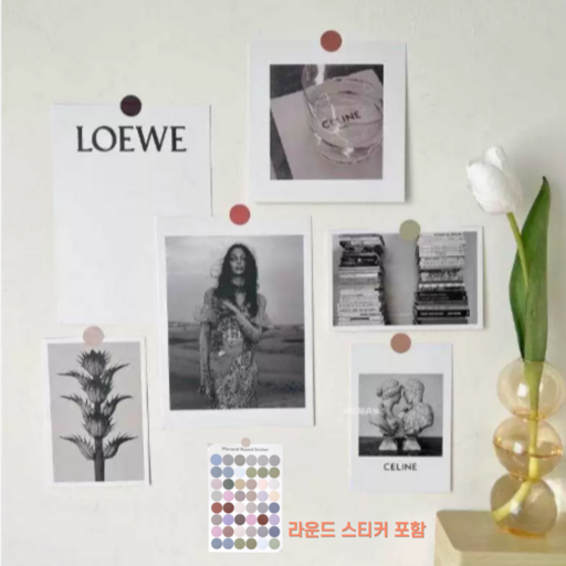 원여사 인테리어 월데코 감성사진 6종 세트 도트스티커포함