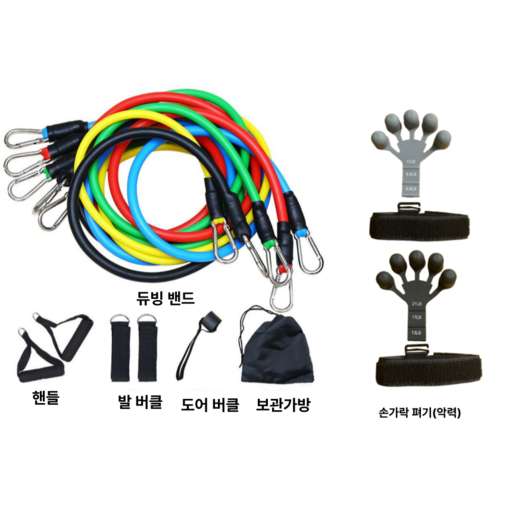 마캣뱅뱅 튜빙밴드 + 손가락 근력 악력 고무 운동 스트레칭 밴드