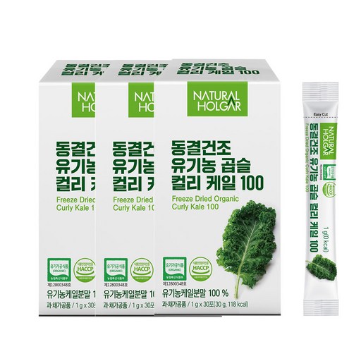 네츄럴올가 동결건조 유기농 곱슬 컬리 케일 100%
