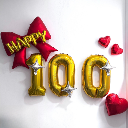 입학 100일풍선 숫자100 풍선 입학백일 축하 포토존 HAPPY 대형리본레드 2501