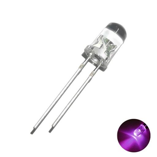 5mm 고휘도 보라색 10개 LED 램프 2핀 5파이 다이오드 DIY 전자부품 퍼플