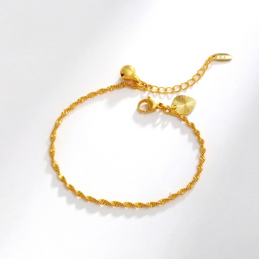 GRACIAN 여성 18K 도금 하트 벨 팔찌 변색없는 여름 액세서리 여자친구 생일 선물 GS004