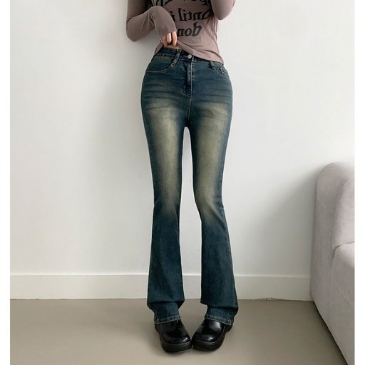 부기샵 델런 히든밴딩 부츠컷 데님 팬츠