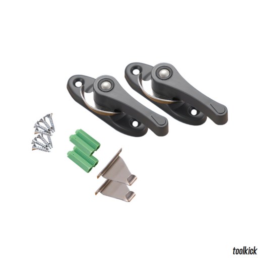 toolkick 양방향 크리센트 베란다 샷시 크리센트 걸쇠 고리 창문 크리센트 샤시 잠금장치 소형 진그레이