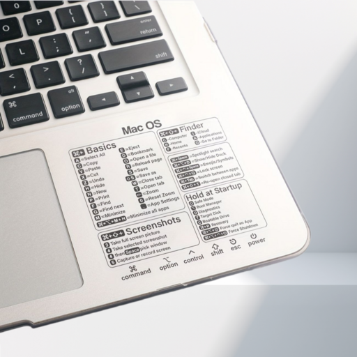 맥북 초보자 단축키 스티커 Mac OS 키보드 투명 스티커
