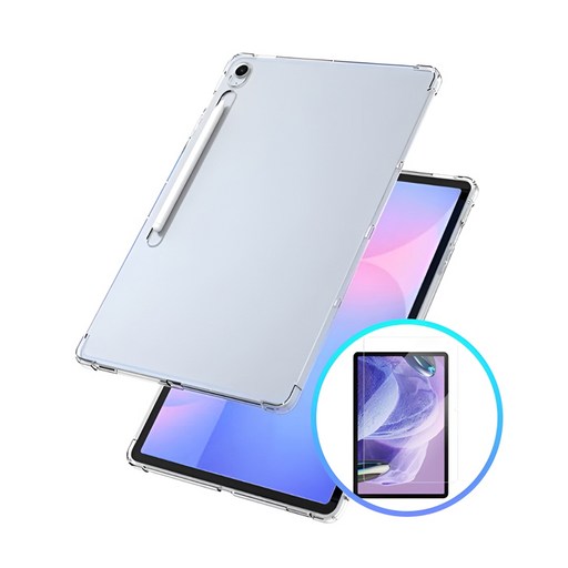 갤럭시탭S10 울트라 범퍼 젤리 케이스+액정 보호필름 1매, 케이스/무지문 보호필름