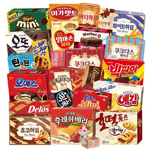 [냠냠상회] 붕어빵 오예스 마가렛트 후레쉬베리 델로스 오예스미니 버터와플 빅파이 빈츠 예감 등 꽉 찬 대용량 사무실 간식 과자세트