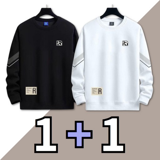 티메스 남자 간절기 맨투맨 데일리 라운드넥 긴팔 티셔츠