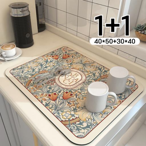 tinduo 1+1 규조토 주방매트 식기 건조 매트 주방 드라잉 매트