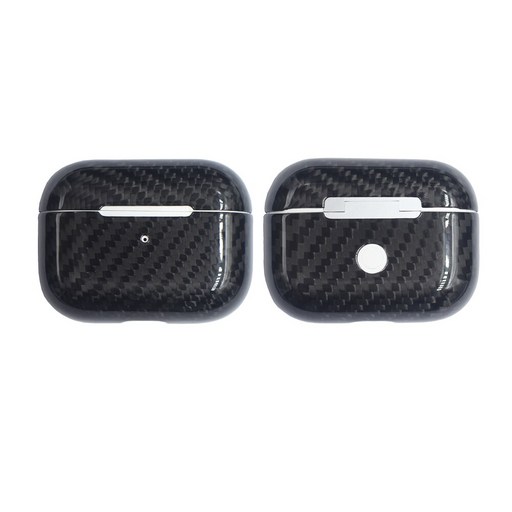 이어폰 케이스 에어팟 섬유 액세서리 커버 무선 프로 진짜 블루투스 탄소 헤드폰 보호기, 03 Glossy Black 1 P