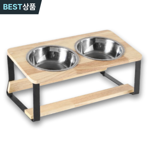 리틀코코 반려동물 스텐 식기 2구 강아지 고양이 밥그릇 물그릇