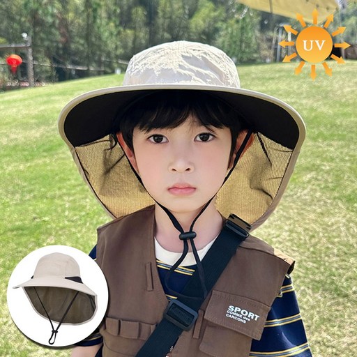 여름연구소 어린이 키즈 햇빛차단 가리개 차양막 물놀이 모자 버킷 썬햇 플랩캡