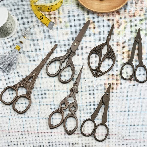 빈티지 공예 엔틱 자수 DIY 미니 가위 다꾸 다이어리꾸미기
