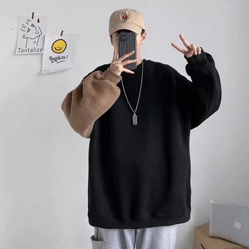 투니스 남성 베어 스티칭 루즈핏 맨투맨