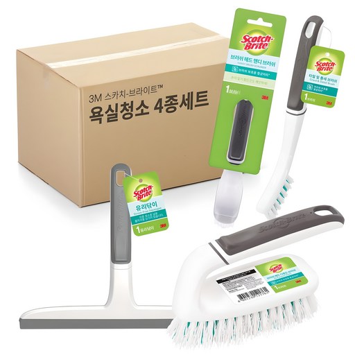 스카치브라이트 욕실청소용 틈새 브러쉬 4종 세트