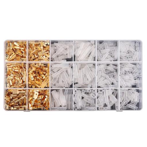 DIY신주압착단자 골드 600pcs 터미널 커넥터 압착 황동 평단자 전선 연결 배선