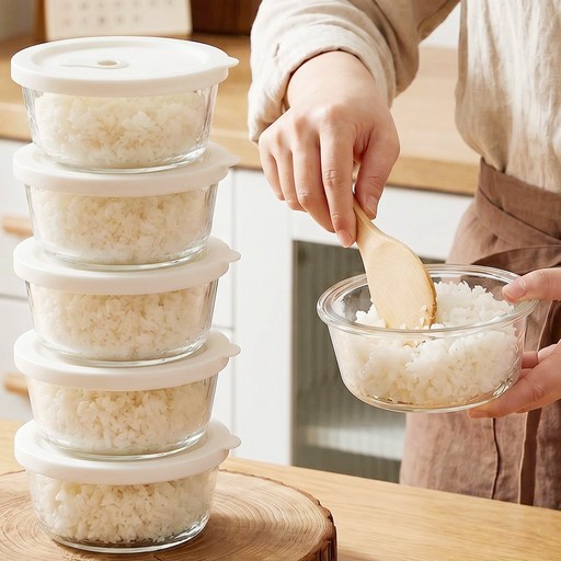 에너딕 내열유리 전자레인지 냉동 밥용기, 400ml