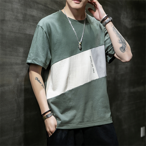 남자쿨티셔츠 라이프워크 쿨티 쿨티셔츠 반소매 T 셔츠 남성 브랜드 트렌드 흰색 홍콩 스타일