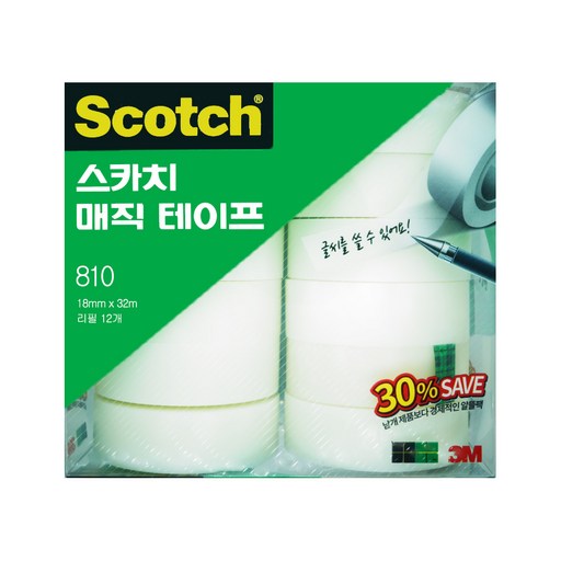 스카치 매직 테이프 세이빙팩 18mm 810R-12