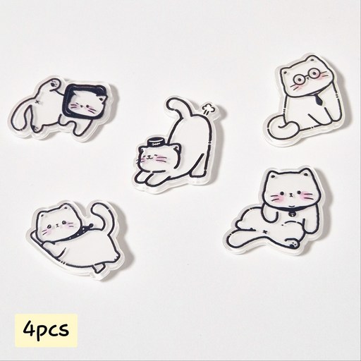엉뚱한 고양이 귀여운 냉장고 자석 마그넷 세트 4P