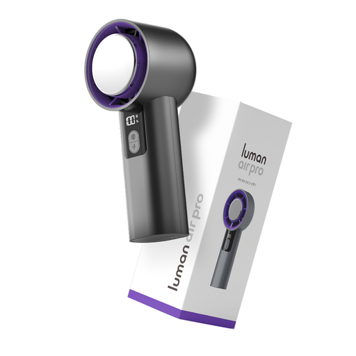 루만 급속 냉각 에어컨 무선 휴대용 손 선풍기 AIR PRO + USB 충전 케이블, 그레이
