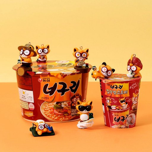 토이트론 농심 너구리 컵라면 스토퍼 블라인드백 9종세트