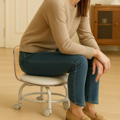 럭스룸 낮은 앉은뱅이 바퀴 회전의자 등받이형