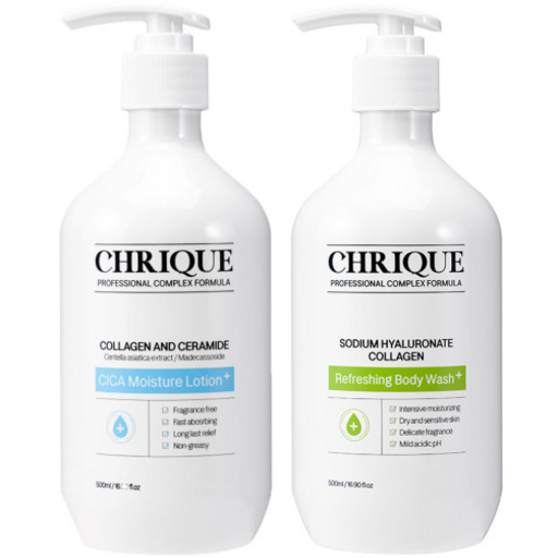 크리크 세라마이드 로션 500ml 1개 + 히알루론산 바디워시 500ml 1개