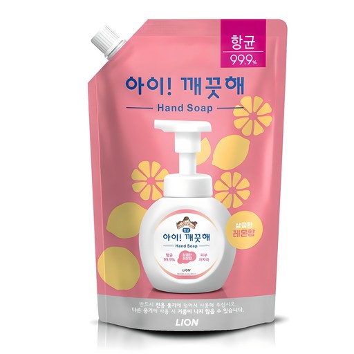 아이깨끗해 항균 폼 핸드솝 레몬향 리필