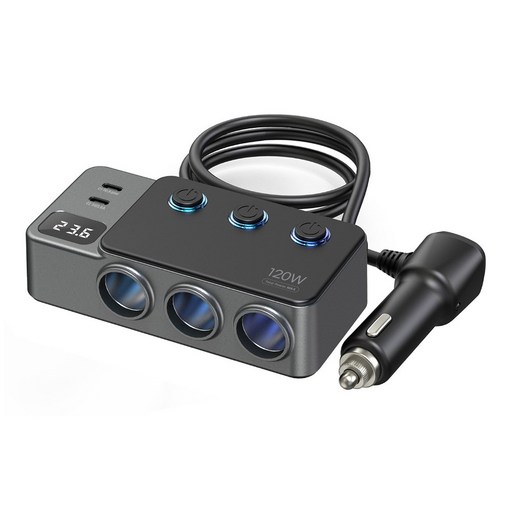 [엑스트라] 120W 스위치 고속 8in1 멀티 차량용 충전기