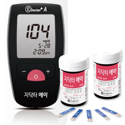 지닥터 에이 혈당측정기 + 시험지 100매 + 채혈침 100개 + 알콜솜 100장