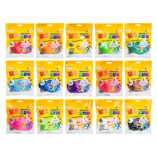 티니월드 뽀송클레이 50g x 15종 세트