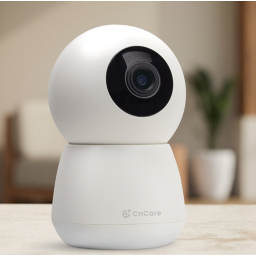 CnCare 씨앤케어 해킹 걱정 없는 국산 서버 홈캠 인공지능 홈카메라 400만화소 가정용 홈 CCTV 아기 강아지 고양이 베이비 홈캠, 1개