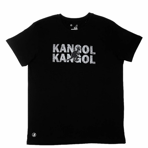 캉골 티셔츠 반팔티 K90185 블랙 프린트로고