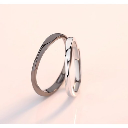RC93 Silver 뫼비우스 영원 꼬임 은반지 커플링