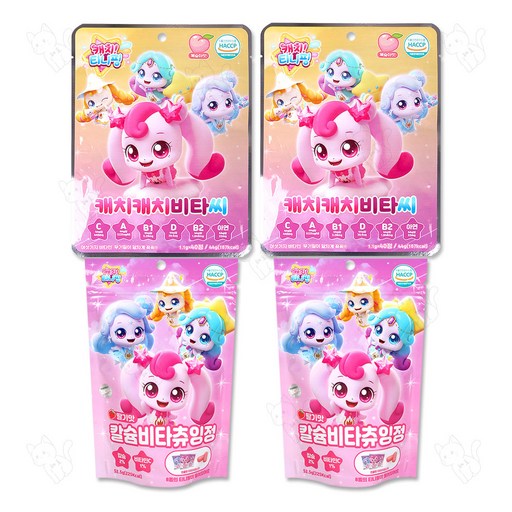 캐치티니핑 캐치캐치비타씨 40정 2개 + 칼슘비타 츄잉정 52.5g 2개 세트