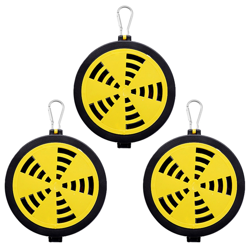 리브문 회전형 연기조절 모기향 케이스, 노랑, 3개