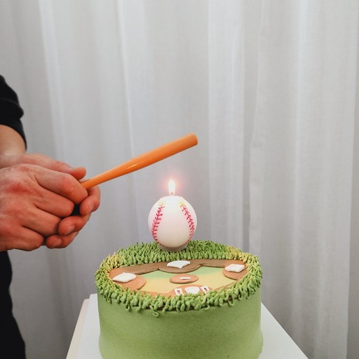 권담 야구공초 미니야구매트 한셋트 미니골프채 케이크 선물 답례품 생일초 파티초 특이한초