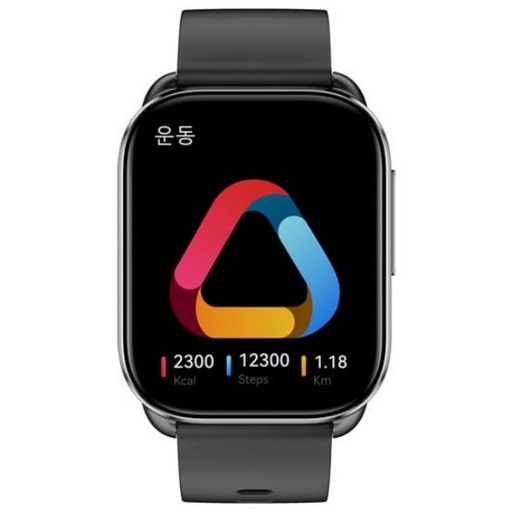 QCY 스마트워치 VOICE 통화 가능, 블랙, 3.9cm, GPS + 블루투스