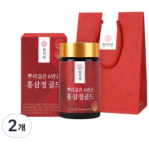 천지양 뿌리깊은 6년근 홍삼정 골드 + 쇼핑백