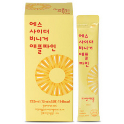 에스사이더비니거 사과 식초 애사비 스틱 애플 파인맛 15P