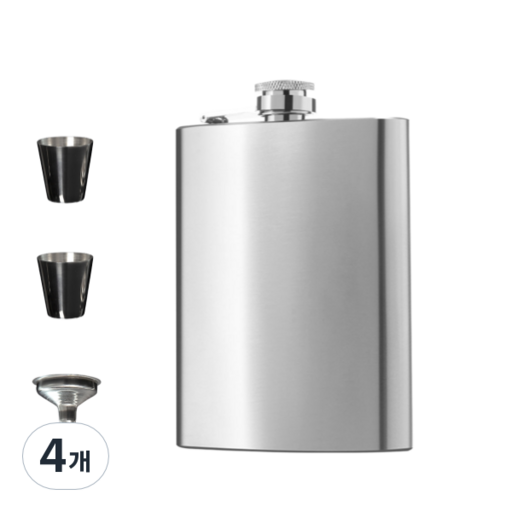 씨엔와우 힙플라스크 휴대용 포켓 술병 위스키 소주 보틀 스테인레스 8oz ( 230ml )