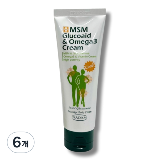 바르는 MSM 글루코사민 유황 크림 로션 바디마사지 겔 젤 허리 어깨 운동 전후 CLUCOSAMINE CREAM 120mx6개