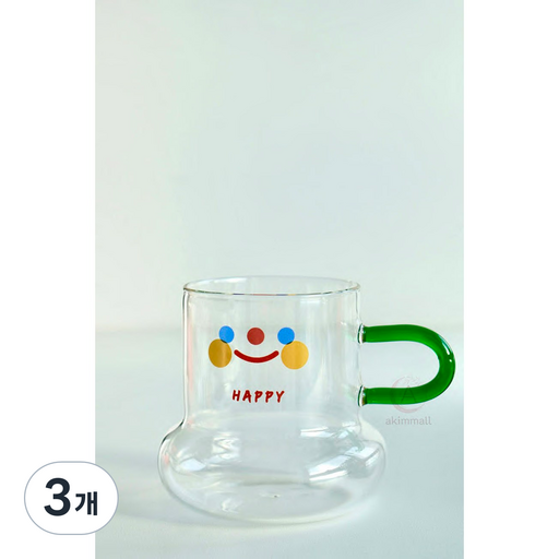 귀여운 내열 유리 머그컵 600ml 유리잔 디자인컵
