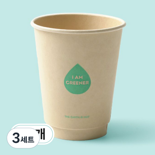 아이엠그리너 대나무 이중 단열 종이컵 PLA 코팅 12온스 400ml