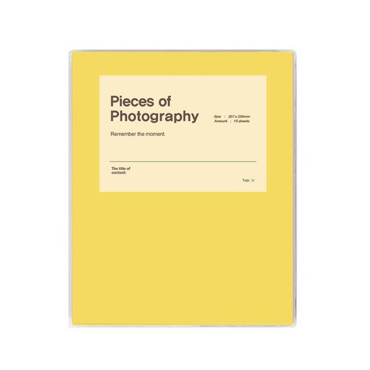 문구백서 비비드 접착식 포토앨범, 옐로우흑색내지, 25매