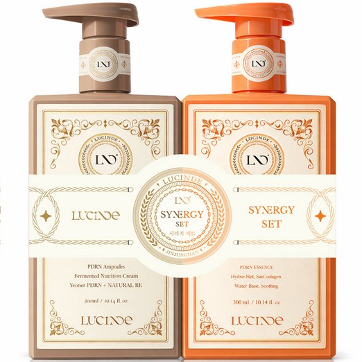 뤼산드 PDRN 연어발효 앰플크림 300ml 1개 소몽 에센젤 300ml 1개 시너지 반반 로션 세트