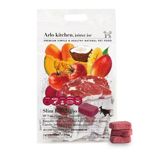 알로키친 강아지 캥거루 생식 MCT 오일 저알러지 자연식 슬림캥거루 40개입120g, 1개, 120g