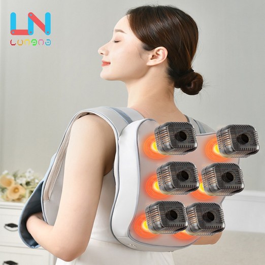 신형 스마트 전동 어깨 안마 두드림 온열 찜질 안마기 경추목어깨승모근등허리 마사지기