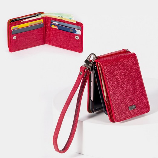 본아띠 메티스 갤럭시 Z플립 4 3 2 1 천연소가죽 토고 슈렁컨 지갑형 핸드폰 케이스